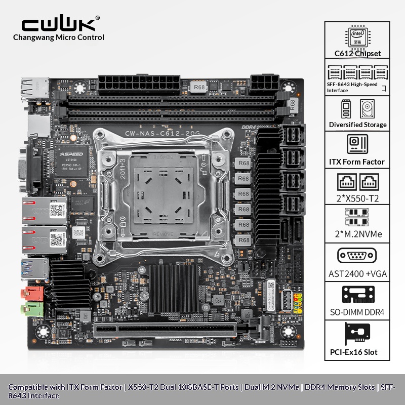 C612 LGA 2011-3 Xeon X99 Mothe - Nas Motherboard 8 Sata Mini Itx 评论和价格