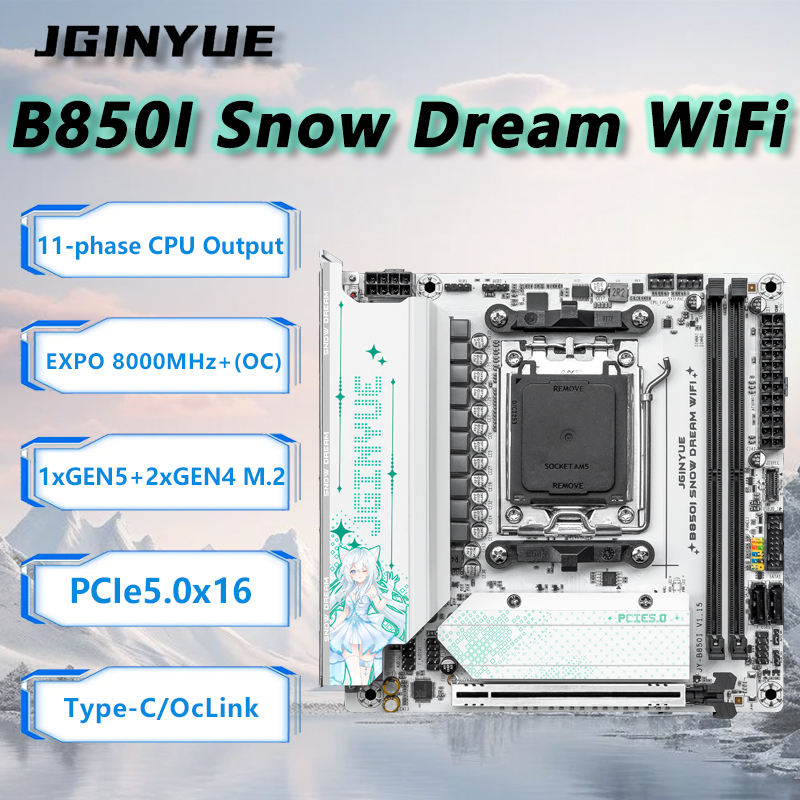 JGINYUE B850i Snow Dream WiFi  - Nas Motherboard 8 Sata Mini Itx 评论和价格