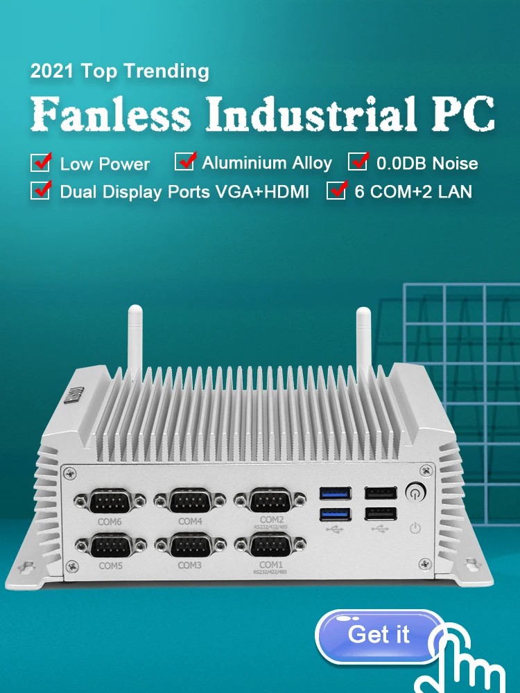 Industrial PC fanless mini pc  - Fanless Industrial Pc Rs485 Core I7 评论和价格