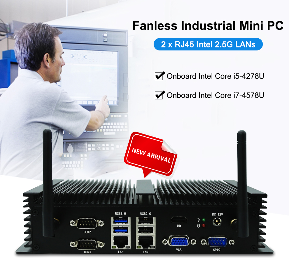 Fanless Embedded PC Intel Core - Fanless Industrial Pc Rs485 Core I7 评论和价格