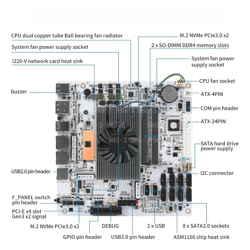 White Mini‑ITX M11 NAS Motherb - Nas Motherboard 8 Sata Mini Itx 评论和价格