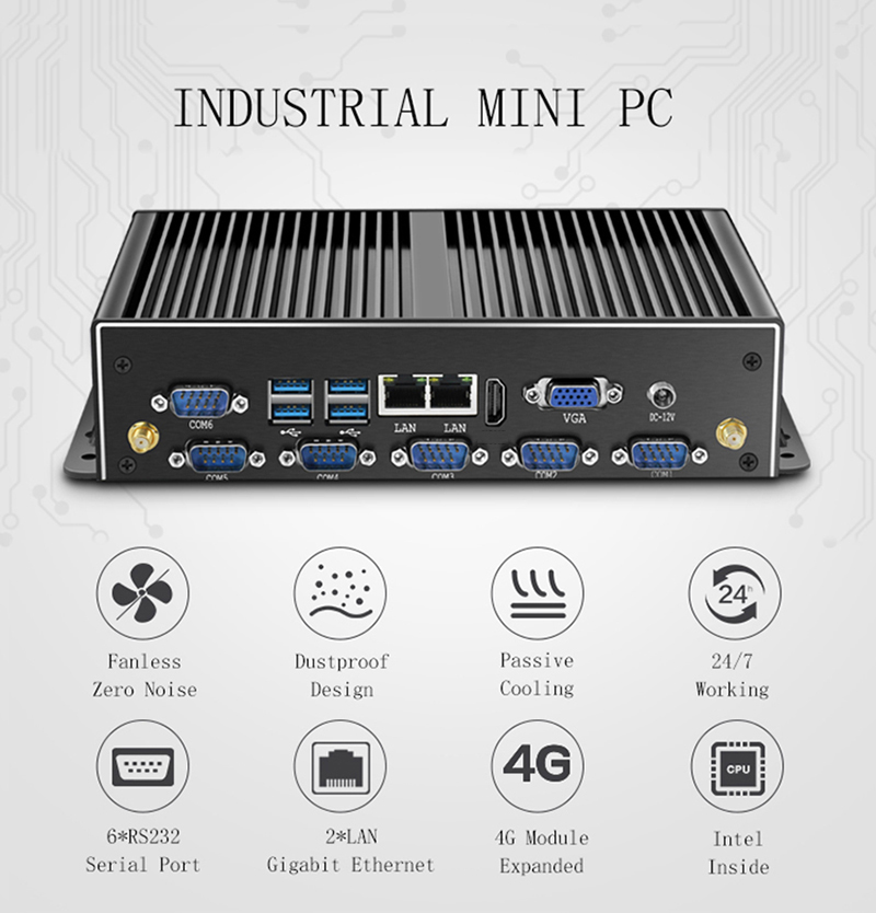 Industrial Mini PC Fanless Dua - Fanless Industrial Pc Rs485 Core I7 评论和价格